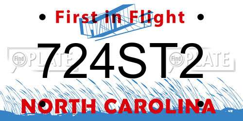 724ST2 North Carolina License Plate