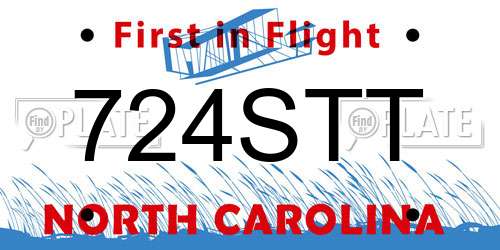 724STT North Carolina License Plate
