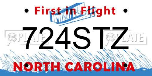 724STZ North Carolina License Plate