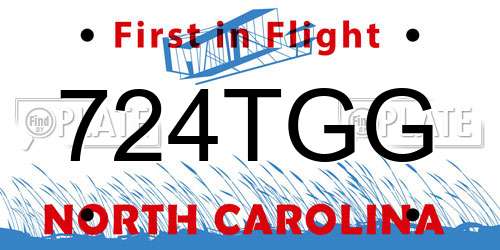 724TGG North Carolina License Plate