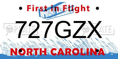 727GZX North Carolina License Plate