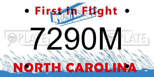 7290M North Carolina License Plate