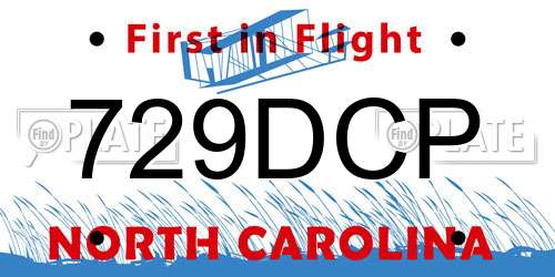 729DCP North Carolina License Plate