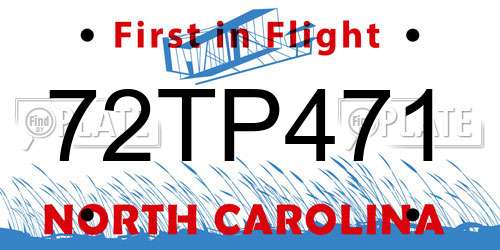 72TP471 North Carolina License Plate