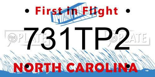 731TP2 North Carolina License Plate