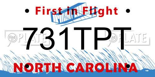 731TPT North Carolina License Plate