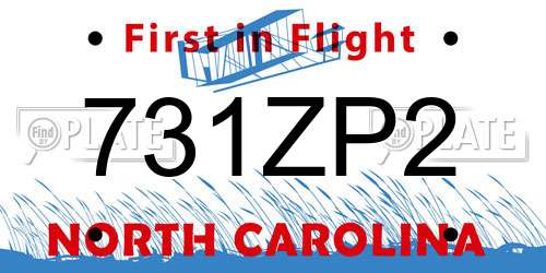 731ZP2 North Carolina License Plate