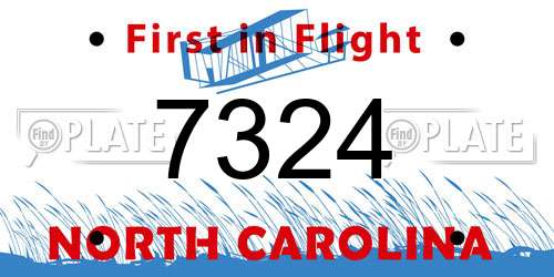 7324 North Carolina License Plate