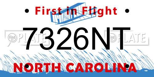 7326NT North Carolina License Plate