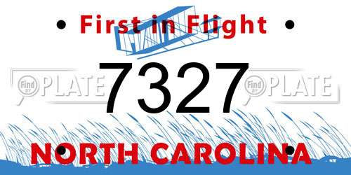 7327 North Carolina License Plate