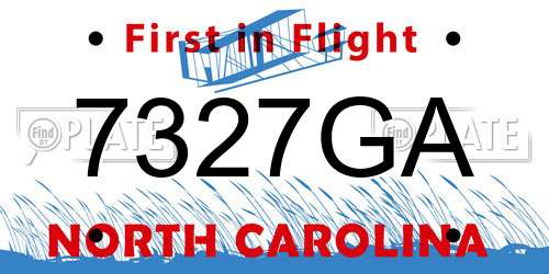 7327GA North Carolina License Plate