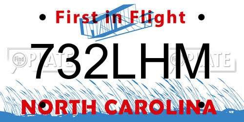 732LHM North Carolina License Plate