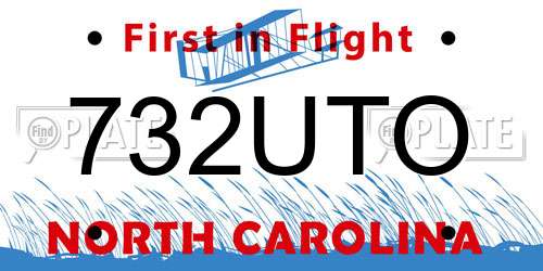 732UTO North Carolina License Plate