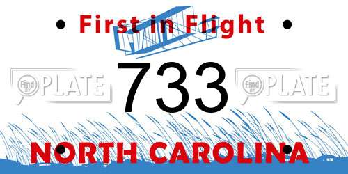733 North Carolina License Plate