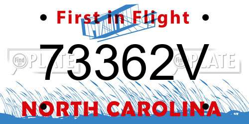 73362V North Carolina License Plate
