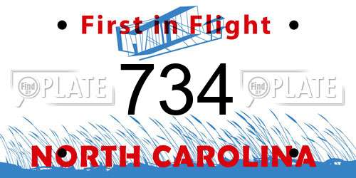 734 North Carolina License Plate