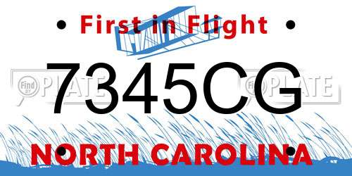 7345CG North Carolina License Plate