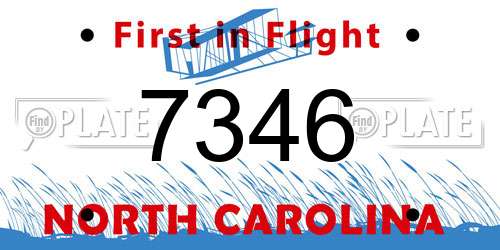 7346 North Carolina License Plate