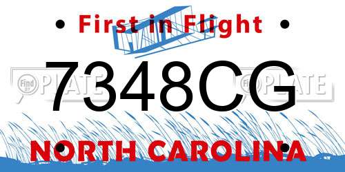 7348CG North Carolina License Plate