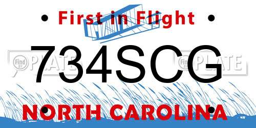 734SCG North Carolina License Plate