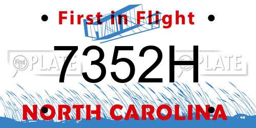 7352H North Carolina License Plate