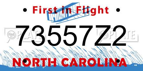 73557Z2 North Carolina License Plate