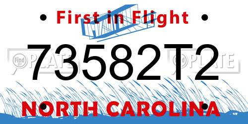73582T2 North Carolina License Plate