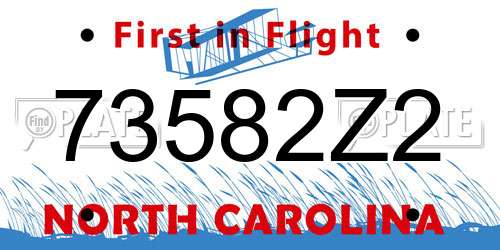 73582Z2 North Carolina License Plate
