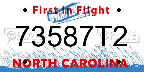73587T2 North Carolina License Plate