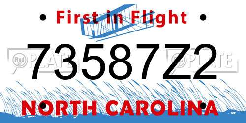 73587Z2 North Carolina License Plate