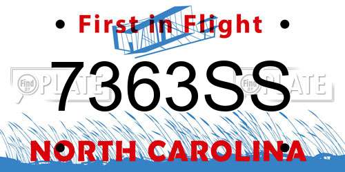 7363SS North Carolina License Plate