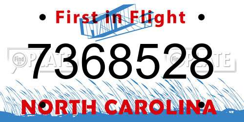 7368528 North Carolina License Plate