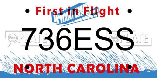 736ESS North Carolina License Plate