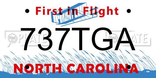 737TGA North Carolina License Plate