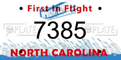7385 North Carolina License Plate
