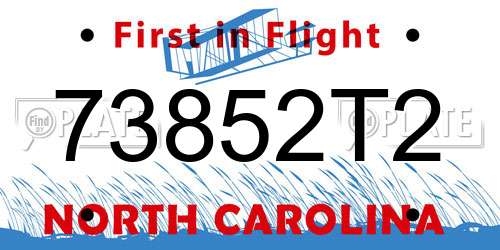 73852T2 North Carolina License Plate