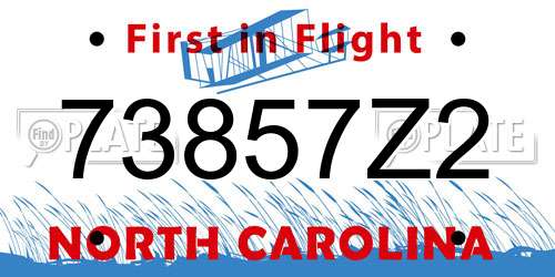 73857Z2 North Carolina License Plate