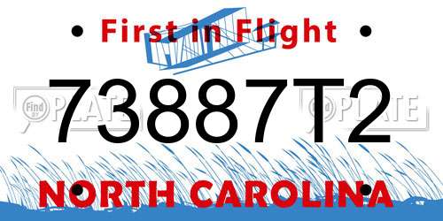 73887T2 North Carolina License Plate