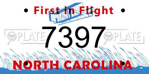 7397 North Carolina License Plate