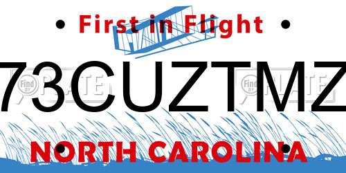 73CUZTMZ North Carolina License Plate