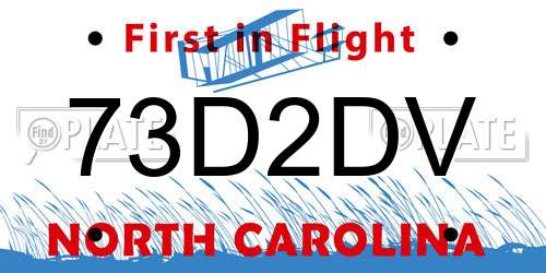 73D2DV North Carolina License Plate