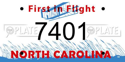 7401 North Carolina License Plate