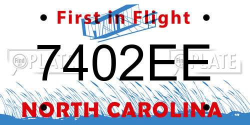 7402EE North Carolina License Plate