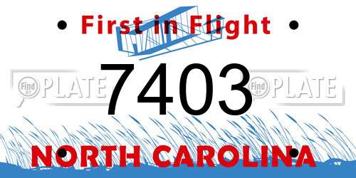 7403 North Carolina License Plate