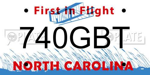 740GBT North Carolina License Plate