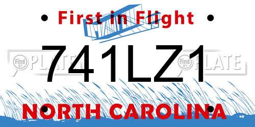 741LZ1 North Carolina License Plate