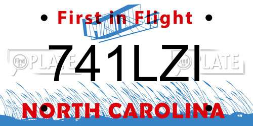 741LZI North Carolina License Plate