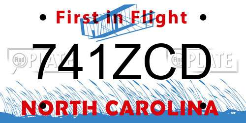 741ZCD North Carolina License Plate