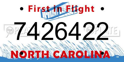 7426422 North Carolina License Plate