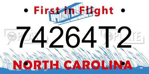 74264T2 North Carolina License Plate
